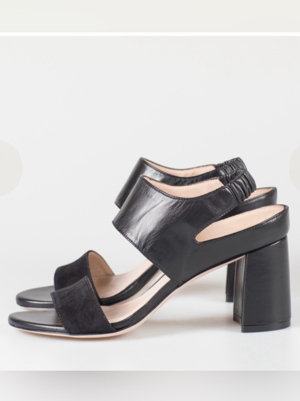 Stuart Weitzman Erica Black Leather and Suede Block Heel Sandals 9.5
NWOB